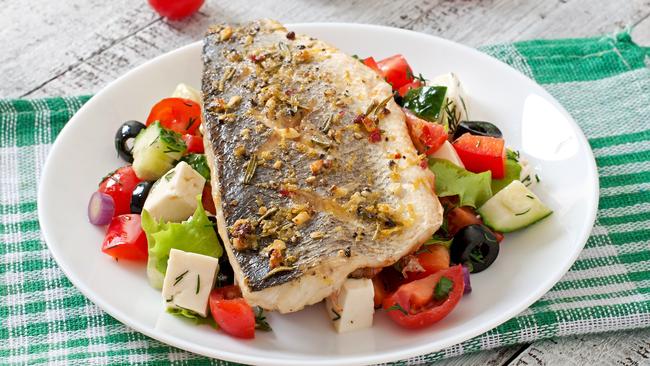 Tiff Hall says she can’t get enough of Baked Sea Bass with Greek Salad for dinner. Picture: Tiff XO