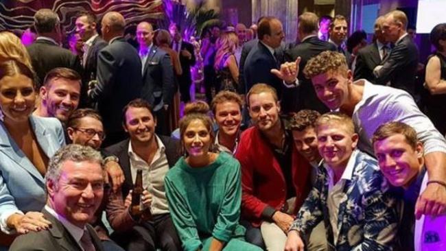 Ben Hannant and VIP friends at the official opening of The Darling on Thursday night — just hours before he became a dad for the 7th time. Picture: Instagram.