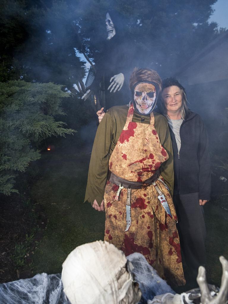 Debra and James Park host trick or treating on Halloween in Harristown, Sunday, October 31, 2021. Picture: Kevin Farmer