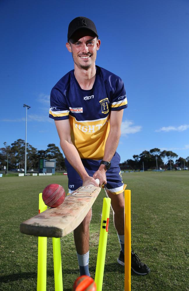 Dutch international cricketer Scott Edwards made waves in his first game with Highton, smacking a century. Picture: Peter Ristevski