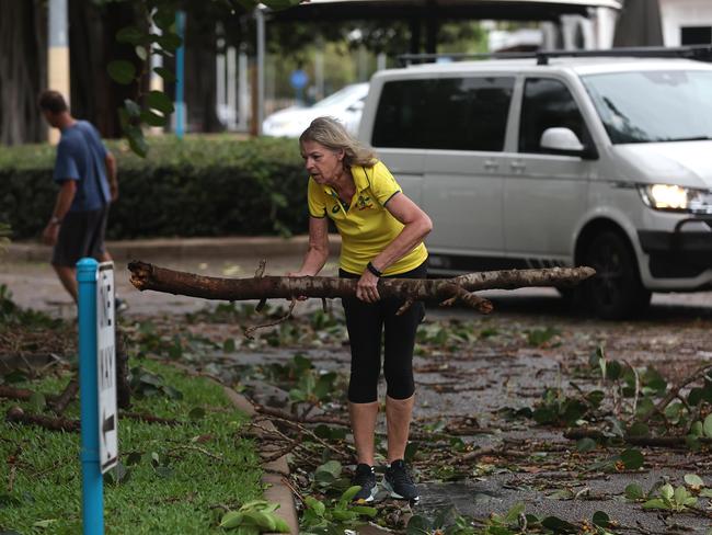 Townsville locals woke early to inspect the damage along The Strand left from TC Kirrily that hit overnight. Pics Adam Head