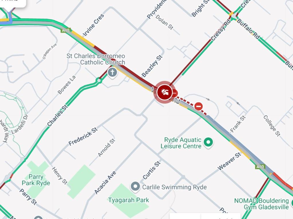 Live Traffic NSW urged commuters to allow extra time for travel. Picture: Live Traffic NSW.