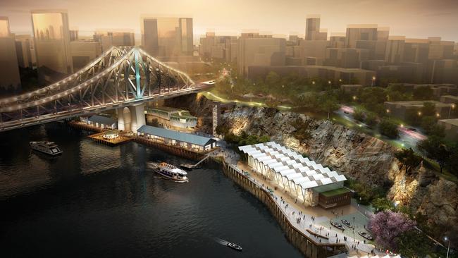 An artist’s impression of the Howard Smith Wharves redevelopment.