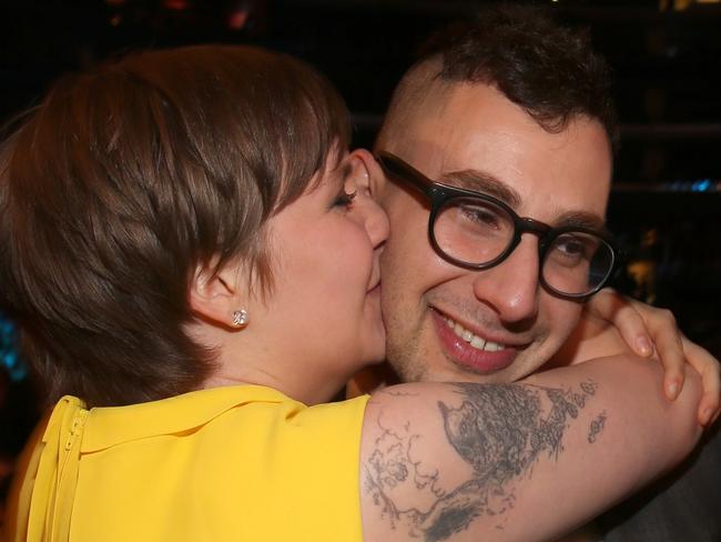 Cute ... actress and writer Lena Dunham is dating Fun guitarist Jack Antonoff. Picture: Getty