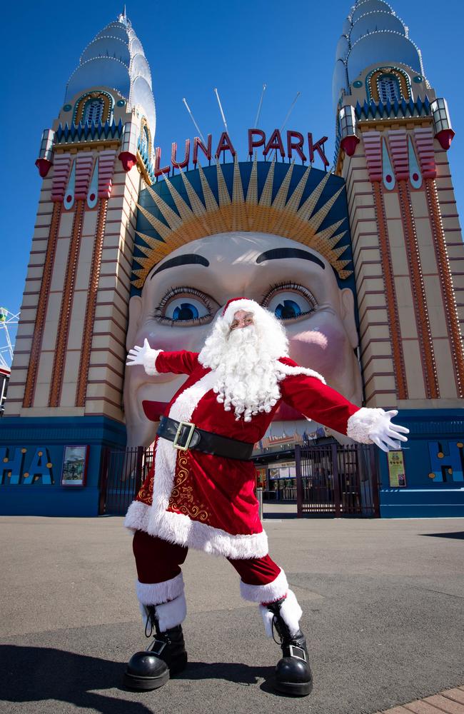 Santa is ready for Luna Park in Sydney. Picture: News Corp Australia 