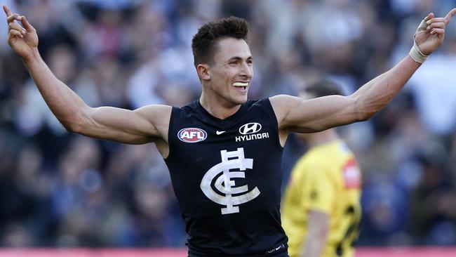 Josh Deluca during his stint with Carlton. Picture: Darrian Traynor/Getty Images