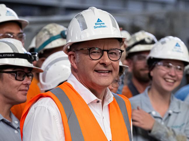 GLADSTONE, AUSTRALIA - NewsWire Photos - March 18, 2025: The Prime Minister Anthony Albanese during a visit to the Rio Tinto Boyne Smelters in Gladstone, QLD.  Picture: NewsWire / Paul Beutel