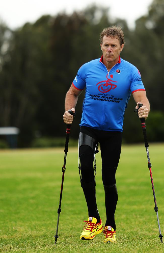 John Maclean has regained some use of his legs. Pic Brett Costello