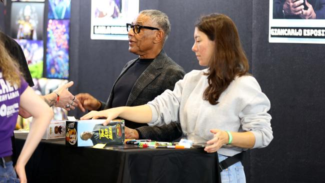 Breaking Bad actor Giancarlo Esposito signed autographs for fans. Picture: NewsWire / Damian Shaw