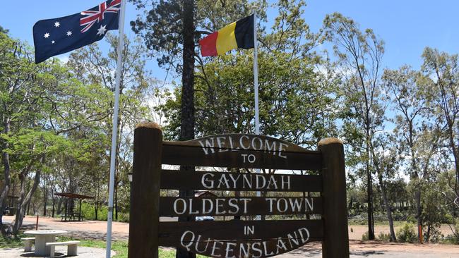 The Australian flag and the flag of Belgium were flown at Zonhoven Park to represent Gayndah’s sister town of Zonhoven in Belgium. (Picture: Kristen Camp)