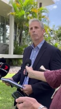 Detective Inspector Chris Toohey speaking to media in Maroochydore