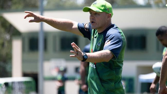 New assistant coach Andrew McFadden was butting heads with players all pre-season as he rebuilt Canberra's defence. Picture: Canberra Raiders