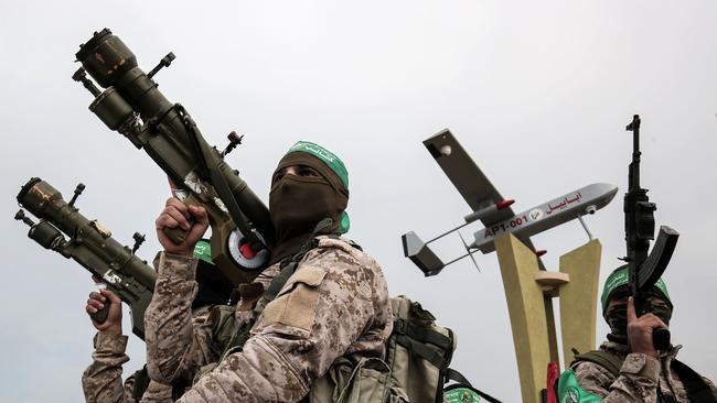 Members of the military wing of the Palestinian Islamist movement Hamas. Picture: AFP