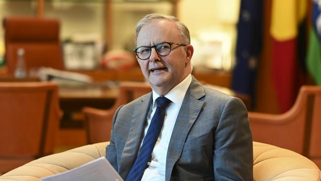 The Prime Minister, Anthony Albanese in his office at Parliament House in Canberra. Picture: NCA NewsWire / Martin Ollman