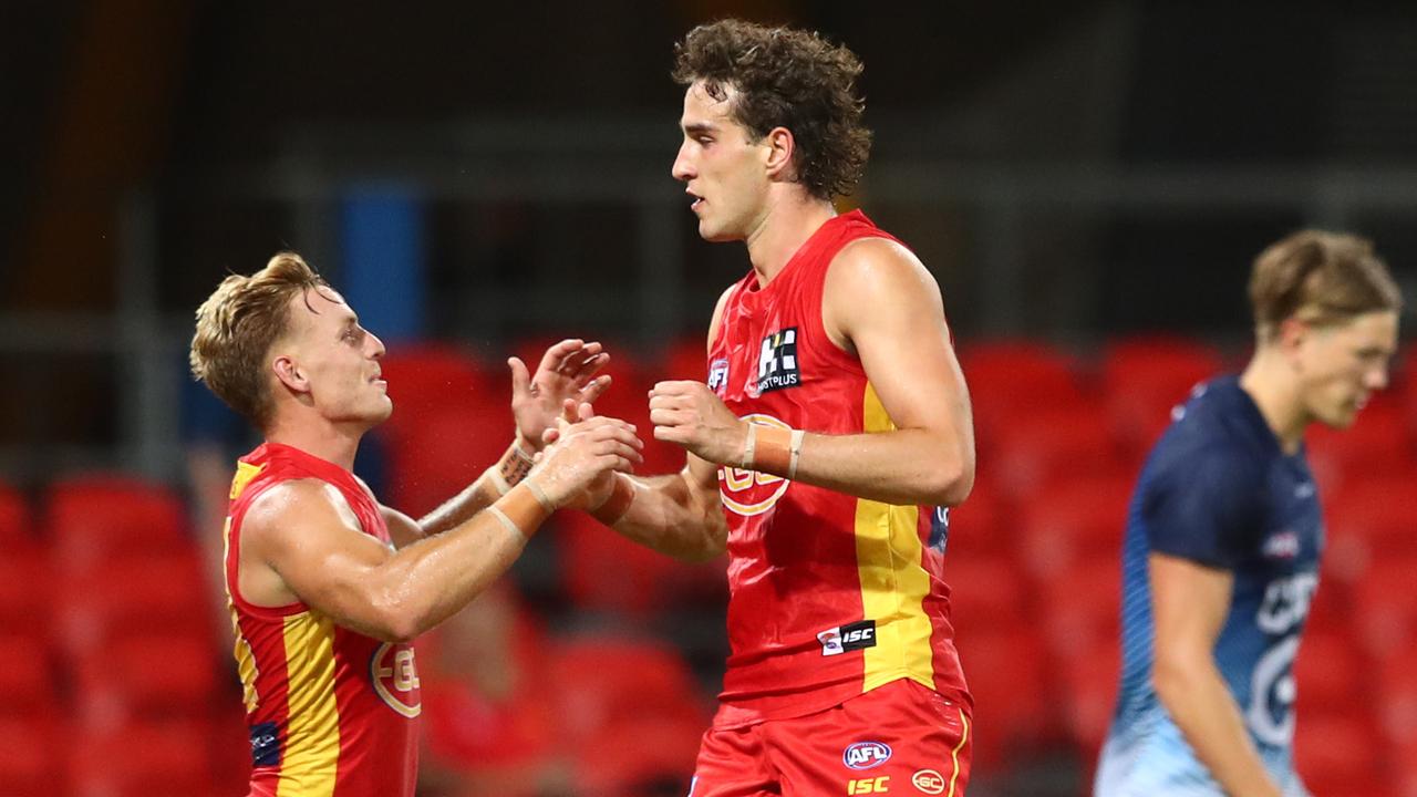 Ben King celebrates a goal for the Suns. Picture: Getty Images