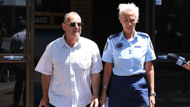 Orkopoulos leaving Maroubra Police Station in Sydney on Wednesday. Picture: AAP/Joel Carrett.