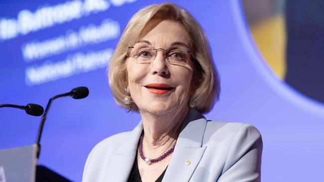 ABC chair Ita Buttrose delivering a keynote address at the Women in Media national conference in Sydney. Photo credit: Emma Brasier/Women in Media.