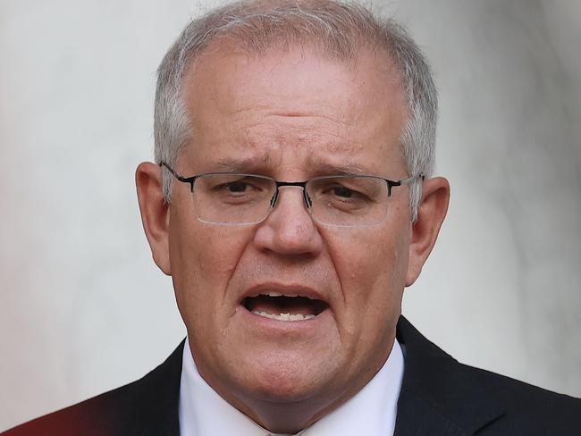 CANBERRA, AUSTRALIA NewsWire Photos JANUARY 19, 2022: Prime Minister Scott Morrison spoke to the media during a press conference held at Parliament House in Canberra.Picture: NCA NewsWire / Gary Ramage