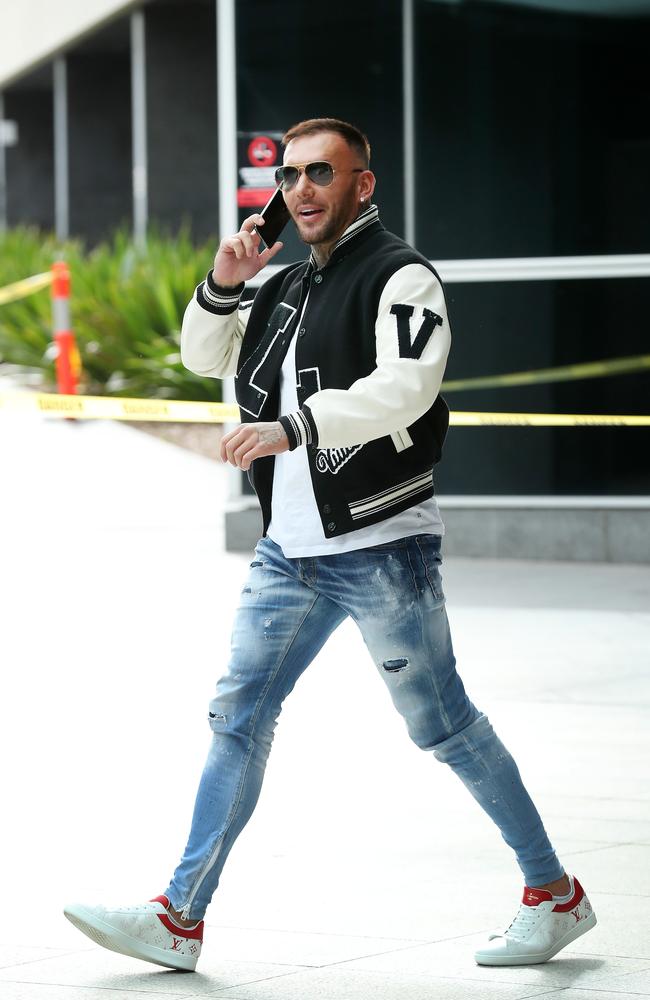 Ex-Bandidos Centro president George Bejat leaving Brisbane Magistrate Court. Photographer: Liam Kidston