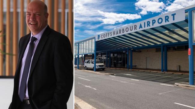 Left: Director of Palisade Investment Partners Roger Lloyd (Photo by Sam Mooy). Right: Coffs Harbour airport terminal (Photo by Trevor Veale).