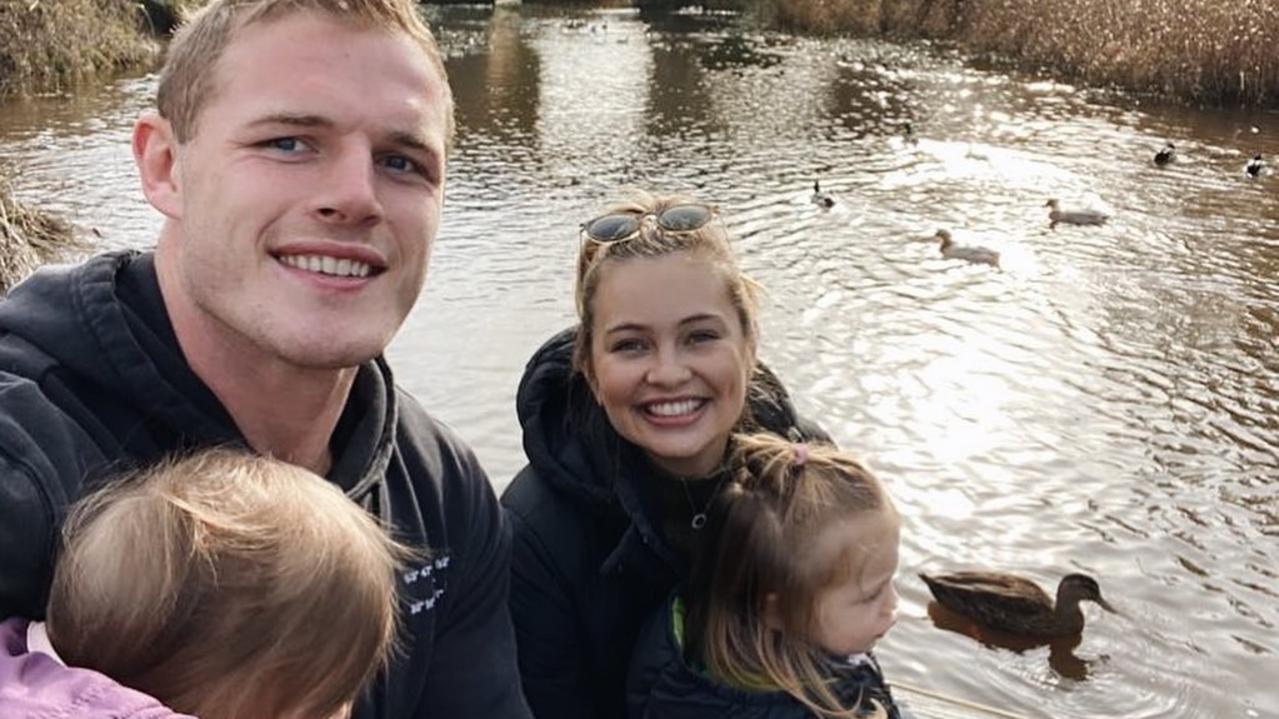 Giumelli with her fiance Tom Burgess and their daughters Elodie and Sophie. Picture: Instagram