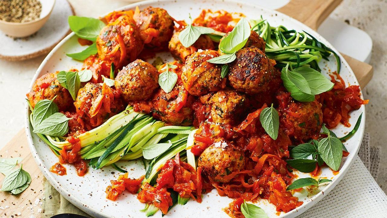 Pork meatballs with zucchini noodles. Picture: Supplied