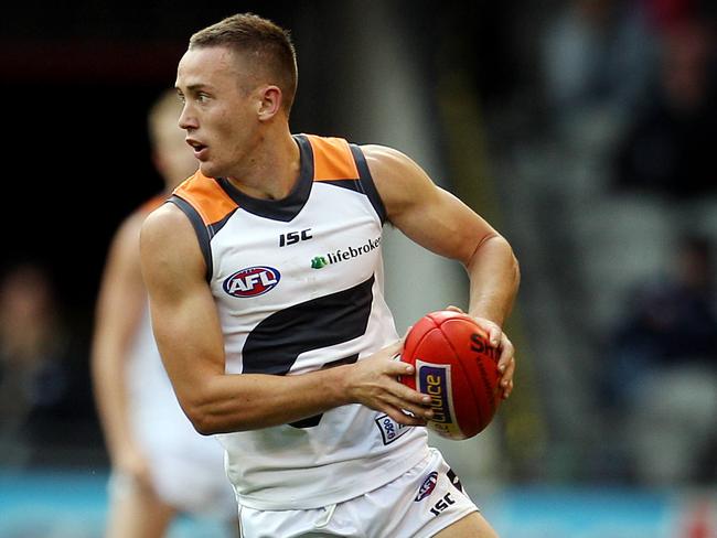 Carlton v GWS Giants (Greater Western Sydney). Etihad Stadium. Tom Scully