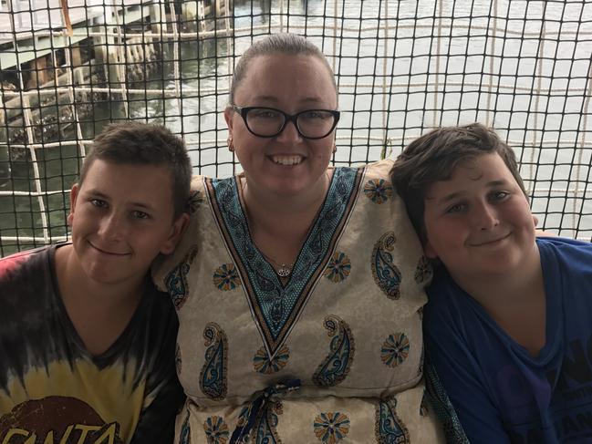 Ryan Teasdale (right) with mum Melissa and brother Jason.