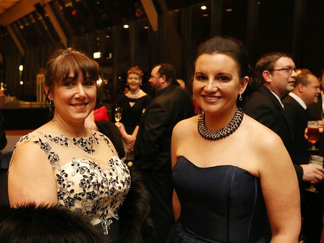 Fern Messenger and Jacqui Lambie at a gala occasion in Hobart.