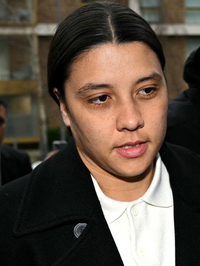 Soccer superstar Sam Kerr was found not guilty of racially aggravated harassment. Picture: AFP