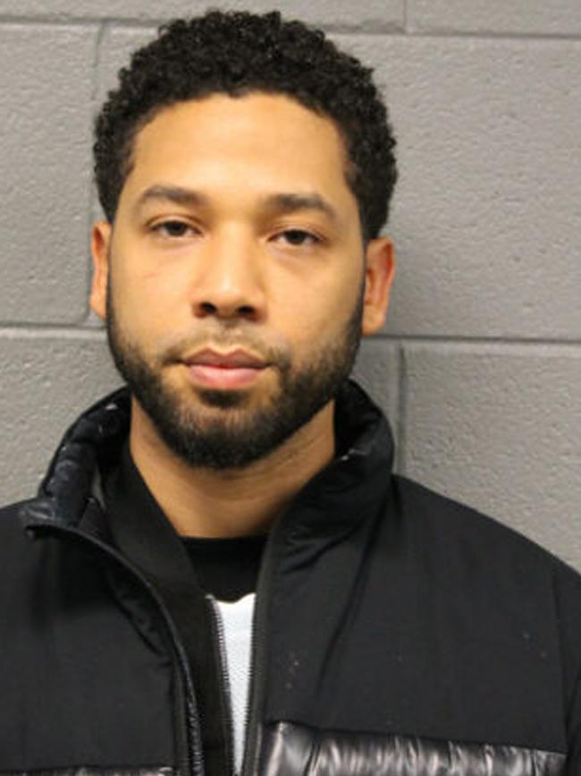 Jussie Smollett’s mugshot after being charged with falsely reporting a crime.