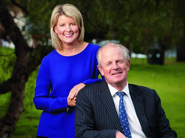 Natasha Stott Despoja and Ian Smith in Rymill Park. Picture: Matt Turner