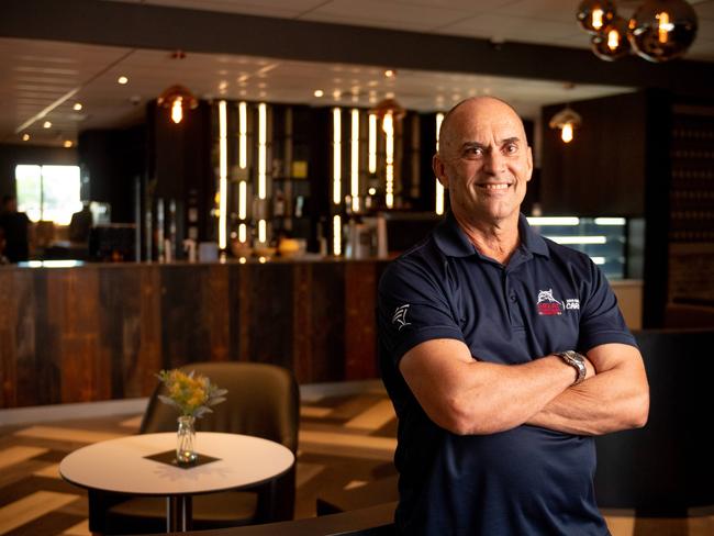 Silks, a new club featuring cafe, sports bar, pokies and a large outdoor area is opening this Friday in Darwin at the Darwin Turf Club. Chief Executive Brad Morgan relaxes in the new surroundings.Picture: Che Chorley