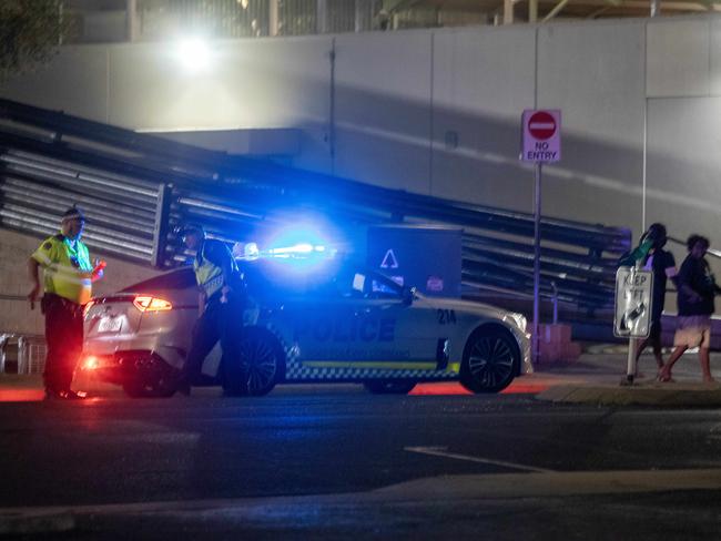 A police operation in the centre of Alice Springs. Picture: Liam Mendes