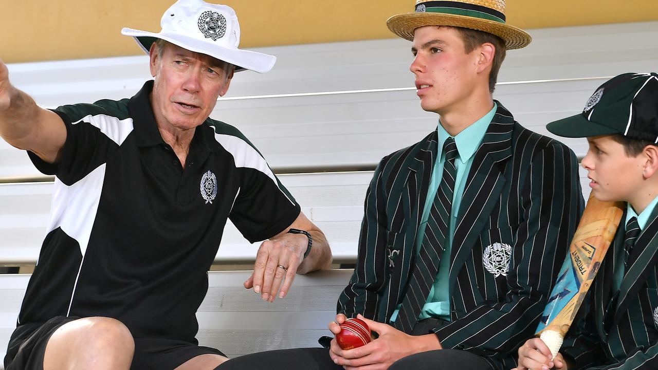 Former Australian cricket coach John Buchanan with BBC cricketers James Alexander and Bailey Beachy-Head.