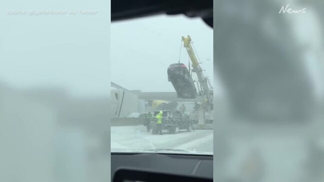 50 cars involved highway pile-up