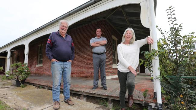 The Baum family, including Geoff Baum and his cousins Doug Baum and Debra Stavenuiter, are selling Claremont, the homestead and remaining land from a farm that's been subdivided since the 1990s to create much of Waurn Ponds’ Deakinwood Estate. Picture: Peter Ristevski