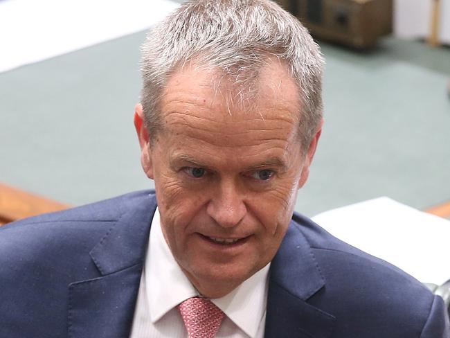 Opposition Leader Bill Shorten in Question Time in the House of Representatives Chamber, at Parliament House in Canberra. Picture Kym Smith