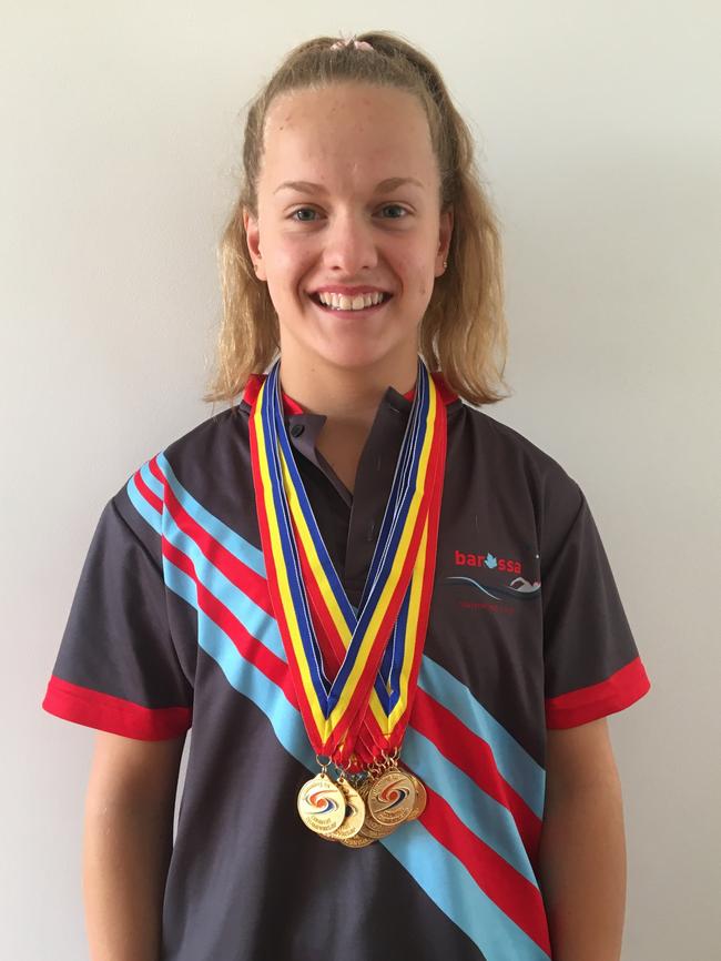 Barossa swimmer Leni Newham after breaking seven individual records at the SA Country Swimming Championships. Picture: Supplied