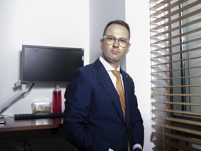 Senator Andrew Bragg in his office at Parliament House in Canberra. Picture: NCA NewsWire / Gary Ramage