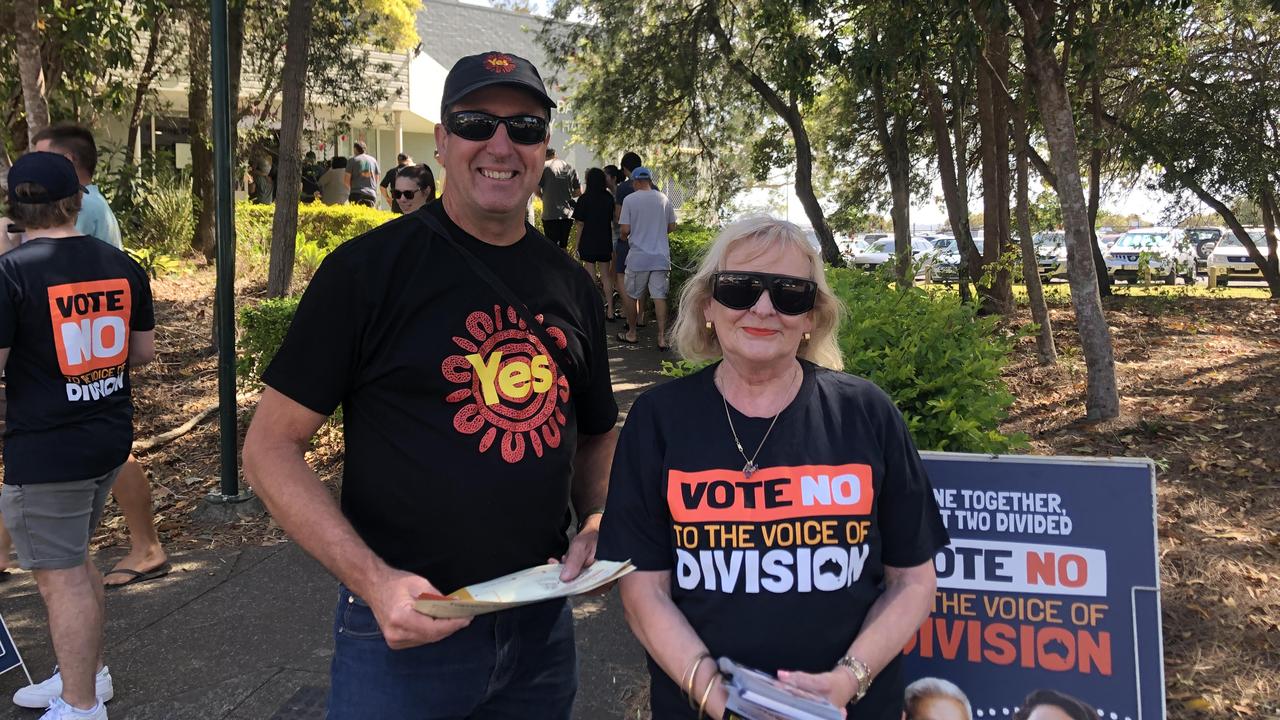 Booth volunteers Craig Avery and Adrienne Verco said there had been a collegiate vibe and atmosphere. Picture: Judith Kerr