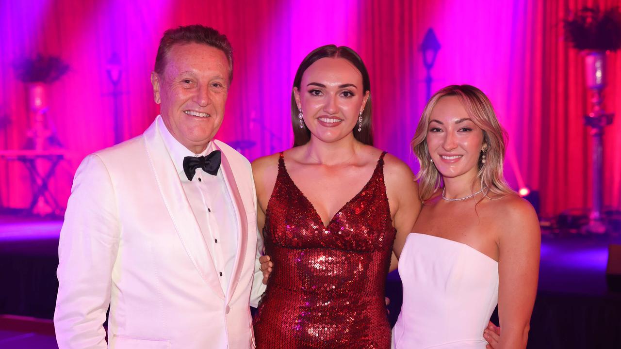 Andrew Bell, Juliet Bell and Chelsea Gates at the Ray White Surfers Paradise Muscular Dystrophy Charity Ball at The Star Gold Coast. Picture: Portia Large