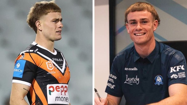 Lachlan Galvin's Tigers run is over, officially signing with the Bulldogs. Photos: Getty Images/Facebook