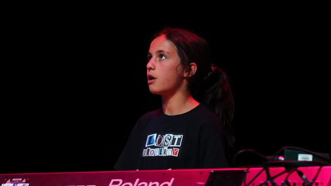 Nazareth Catholic Primary band Lost Property performing in the Geelong Schools Music and Movement Festival. Picture: Alison Wynd