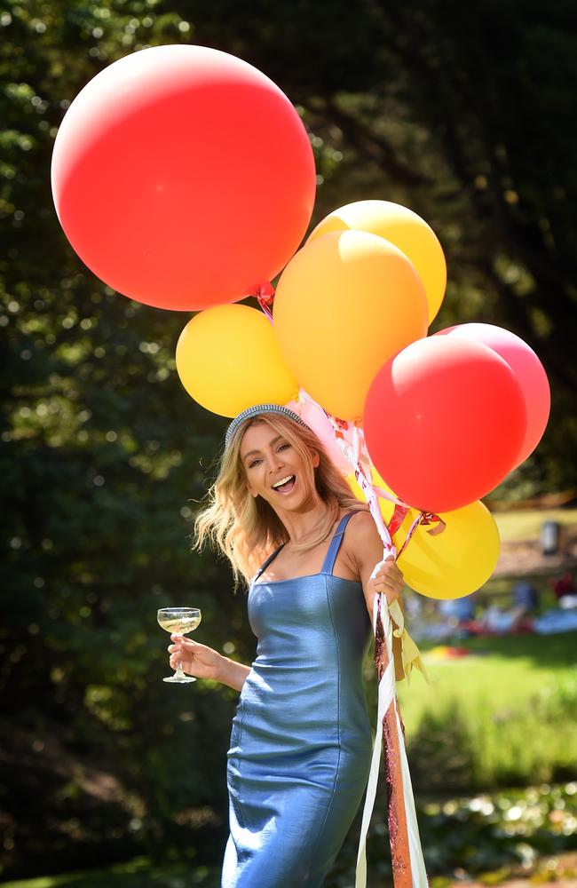 Nadia Bartel looking glamourous on Cup day. Picture: Tony Gough