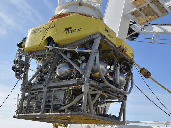 The French deep-sea diving robot Victor 6000 found the debris of the sub not far from the wreckage of the Titanic. Picture: AAP