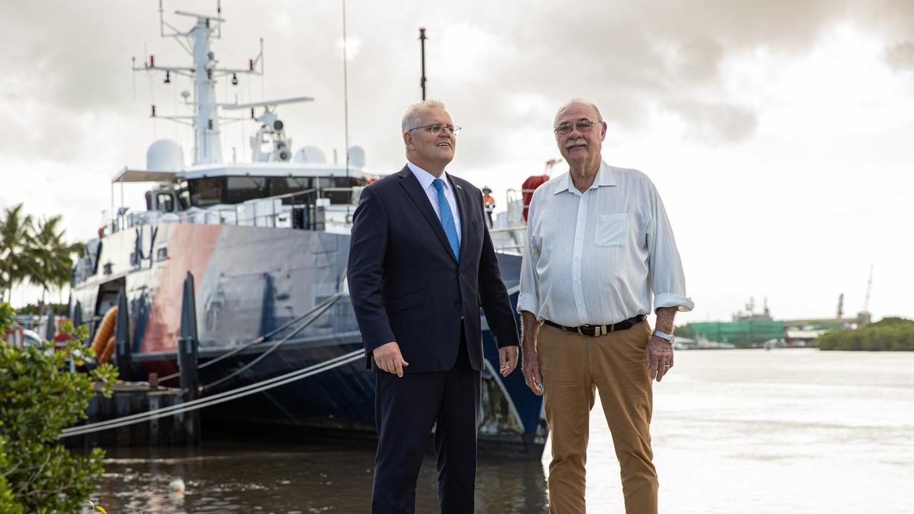 Prime Minister Scott Morrison in Cairns with local MP Warren Entsch. Picture: Jason Edwards