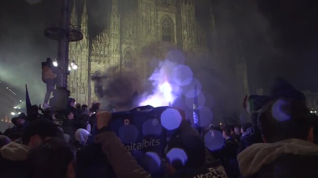 Thousands of fans celebrate Inter's Serie A title win