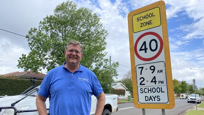 Trevor Watts outside Mater Dei Primary School.