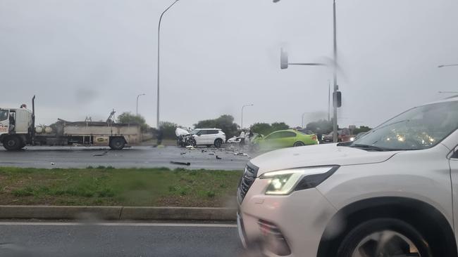 Multiple cars were involved in the serious crash on the Southern Expressway. Picture: Facebook/Megan Paterson